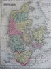 Denmark Jylland Sjaelland Fyn Copenhagen Holstein 1856 DeSilver scarce fine map