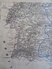 Spain & Portugal Madrid Lisbon Barcelona 1852 Flemming detailed 4 sheet map