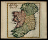 Ireland Eire Ulster Munster Leinster Connacht 1713 Moll miniature map hand color