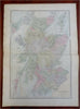 Scotland Edinburgh Glasgow Aberdeen 1889-93 Bradley folio hand color detail map