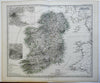 Island of Ireland Dublin Lakes of Kilarney 1874 Petermann detailed map