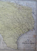 Texas State by itself Map 1852 Young engraved map