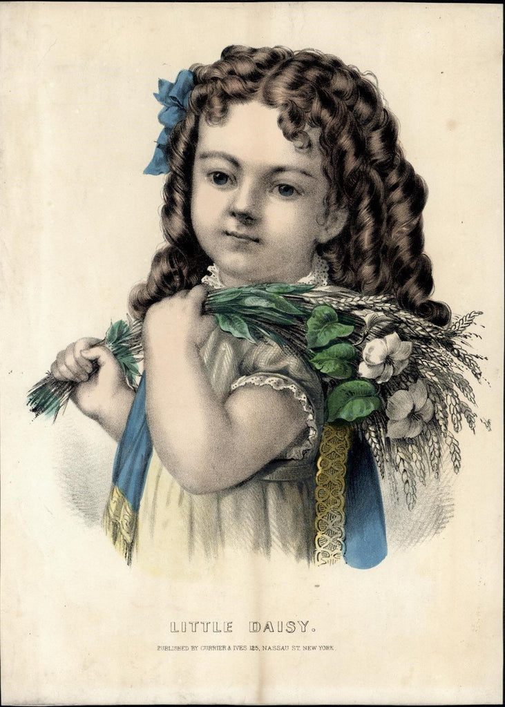 Currier & Ives "Little Daisy" ca. 1872 lovely large antique color Print