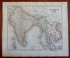 India & Southeast Asia Sri Lanka Thailand Malaysia Vietnam 1849 engraved map