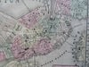 Boston Massachusetts City Plan Brookline Charlestown 1882 Mitchell map