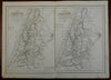 Holy Land Palestine Israel Twelve Tribes Jerusalem Dead Sea 1846 map Delamarche