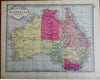 Australia 1890's New South Wales map Oceania Indian Ocean