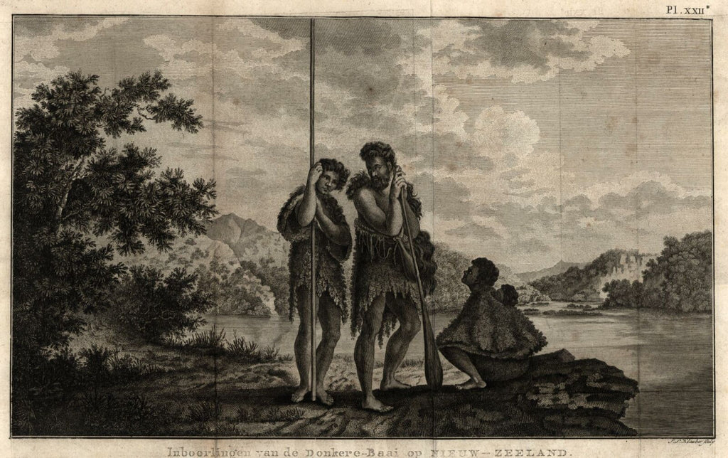 Natives of New Zealand 1799 Allart old engraved ethnic view