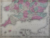 England & Wales United Kingdom 1863 Johnson & Ward scarce folio sheet Map