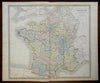 Kingdom of France Ancien Regime Normandy Champagne Provence Burgundy 1860 map