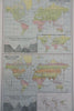 World Zoology Plant Distribution Botany Birds Tea 1890 scarce Scribner-Black map