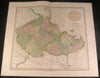 Bohemia Moravia Austria 1801 Cary fine engraved folio antique hand color map