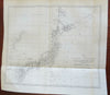 Edo Japan Hokkaido Honshu Kyushu Shikoku Perry Expedition 1856 detailed map