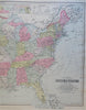 United States USA entire nation coast to coast 1897 Gray large hand colored map