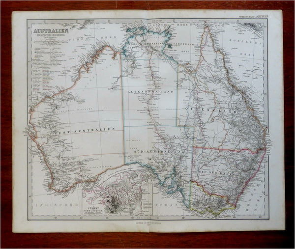 Australia Queensland New South Wales Sydney Port Jackson 1869 Petermann map