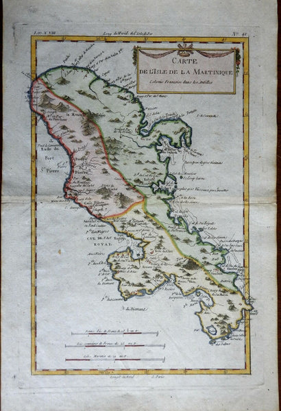 Martinique Windward Isles Lesser Antilles 1780 Bonne map