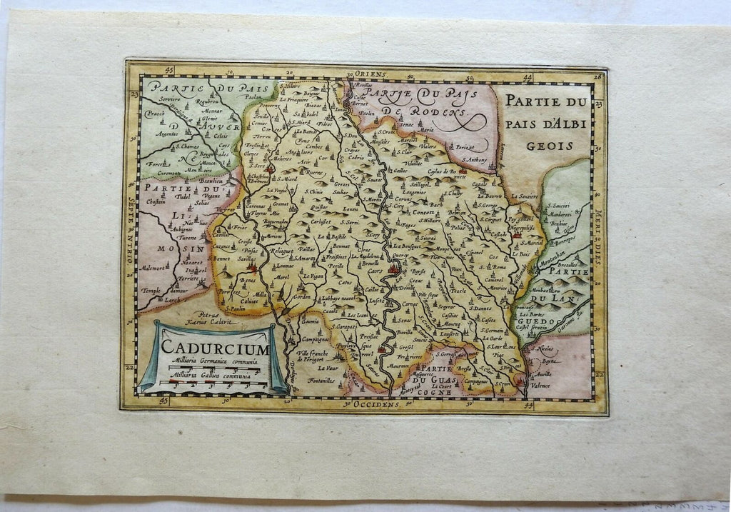 Quercy France County Map Cadurcium 1697 detailed scarce engraved map