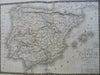 Ancient Spain Celt-Iberian Tribes 1827 Brue large detailed map hand color