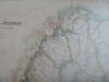 Sweden Norway Finland Stockholm Oslo Trondheim c. 1855-60 Fullarton map