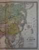 Asia continent map Arabia India China 1840 Brue large map