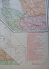 California Los Angeles San Francisco 1912 scarce huge Commercial Two Sheet Map