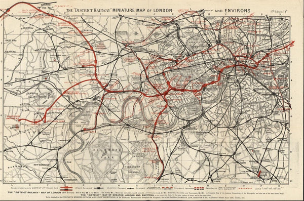 London District Railway map 1904 environs electric proposed being constructed