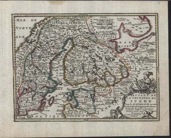 Sweden Livonia Moscovy c.1760 de Leth scarce re-issue of Chiquet antique map