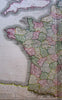 France Europe 1821 Thomson large old map hand colored