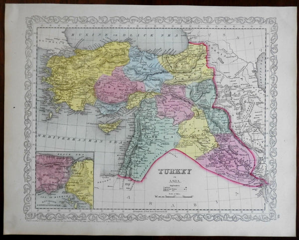 Ottoman Empire Anatolia Syria Mesopotamia Turkey in Asia 1857 DeSilver map