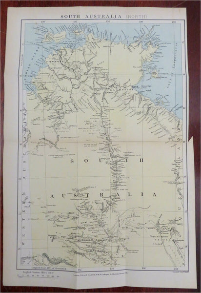 South Australia Gladstone Palmerstone High Table Land 1893 Stanford map