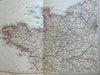France 4 sheet map 1891 Stieler detailed map wall size amazing detail