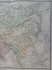 Asia Qing China British India Korea Japan 1861 Tardieu large hand color map