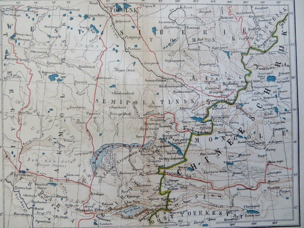 Lake Baikal Siberia Russian Empire c. 1865 Funke small map