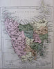 New Zealand van Diemens Land SW Australia 1850 Hughes large folio antique map