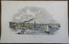 Portland Maine Harbor View Steam Ship "Daniel Webster" 1859 city view fine print