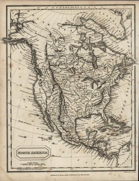 North America United States Russian America scarce 1831 antique engraved map