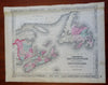 Canadian Maritimes New Brunswick Newfoundland 1863 Johnson & Ward scarce Map