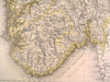 Southern Norway Oslo Christiania Bay 1873 scarce antique regional fine Meyer map