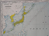 Japanese Empire Honshu Ryuku Kyushu Hokkaido 1912 McNally large detailed map