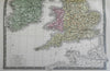 British Isles Ireland United Kingdom 1830's Brue large detailed map hand color