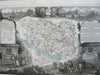 Morbihan Department France Brittany Vannes 1856 Levasseur decorative map