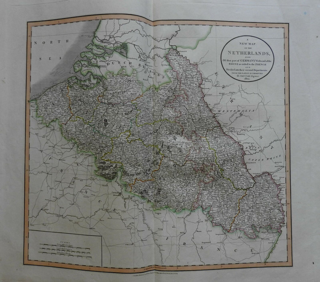 Netherlands Belgium Revolutionary France Flanders Brabant 1804 Cary folio map