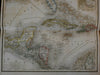 Eastern United States Caribbean Central America 1854 German large detailed map