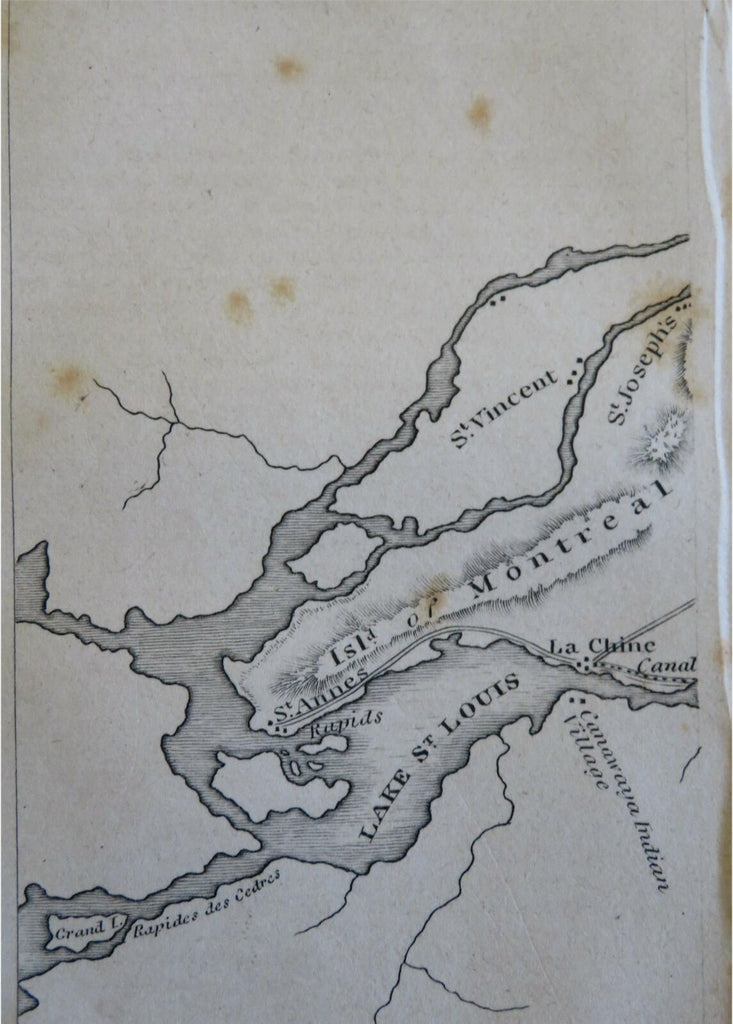 Montreal Island St. Anne's Lake St. Louis La Chine 1828 Hooker miniature map