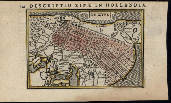 De Zype Holland Netherlands 1720 antique engraved hand color map
