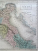 Northern Italy Piedmont Lombardy Tuscany Papal States Rome Venice 1853 Hall map