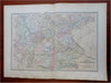 Southern German Empire Bavaria Baden 1889-93 Bradley folio hand color detail map