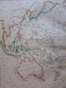 Australia Pacific Ocean Asia 1860's Weller antique map