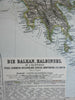 Balkan Peninsula set of 4 maps Bulgaria Serbia Greece 1891 Stieler very detailed