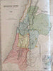 Holy Land Jerusalem Tribes c.1850-60 Dufour Dyonnet massive old hand colored map